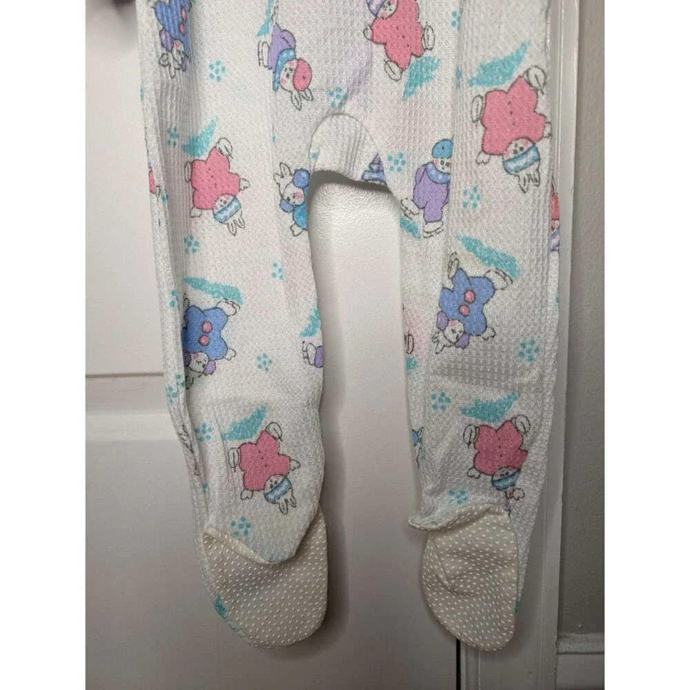 NWOT Vintage Baby Kids 80s-90s Playskool Footie Pajamas Layette Baby Bunnies 12M
